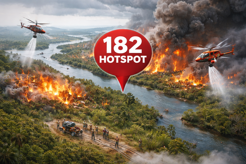 Karhutla Riau Tersisa Hanya di Bengkalis, Total 182 Hotspot